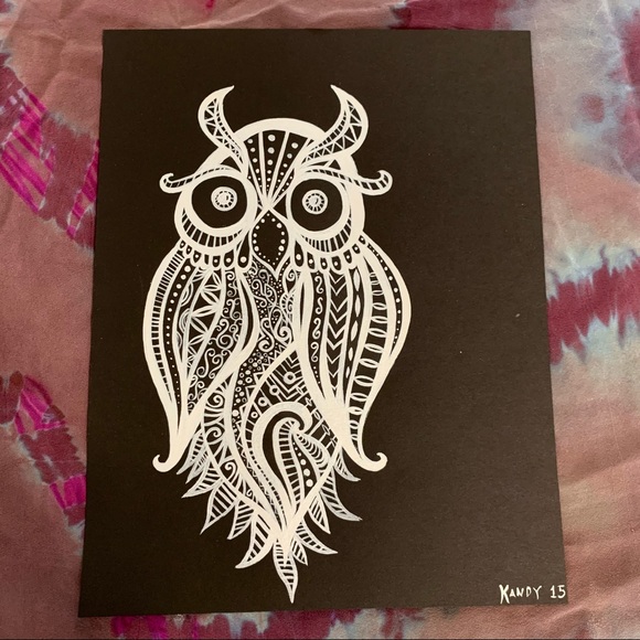 Lovely Star Original Owl Painting - Picture 8 of 10